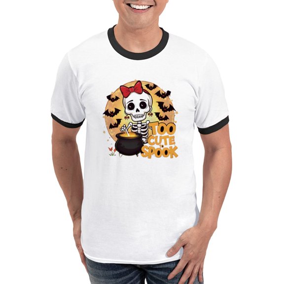 CafePress - Too Cute Spook Men's Ringer T Shirt - 100% Cotton Ringed T-Shirt