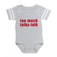 thumbnail image 1 of CafePress - Too Much Talky Talk - Cute Infant Baby Football Bodysuit, 1 of 3