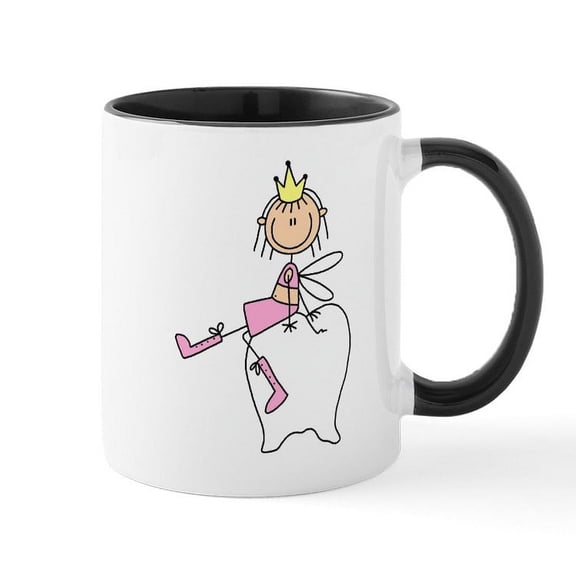 CafePress - Tooth Fairy On Tooth Mug - 11 oz Ceramic Mug - Novelty Coffee Tea Cup