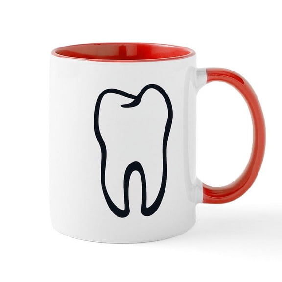 CafePress - Tooth / Zahn / Dent / Diente / Dente / Tand Mug - 11 oz Ceramic Mug - Novelty Coffee Tea Cup