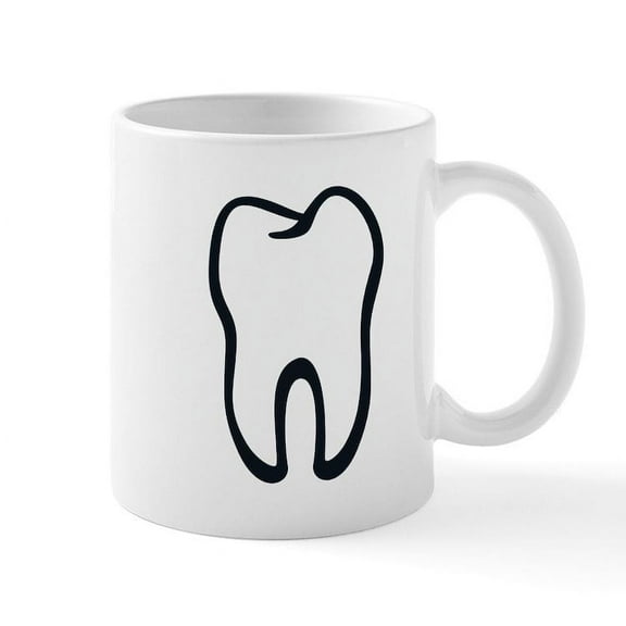CafePress - Tooth / Zahn / Dent / Diente / Dente / Tand Mug - 11 oz Ceramic Mug - Novelty Coffee Tea Cup