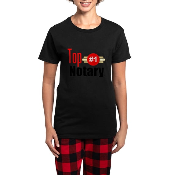 CafePress - Top Notary Pajamas - Women's Short Sleeve Print T-Shirt and Pants Dark Cotton Pajama Set