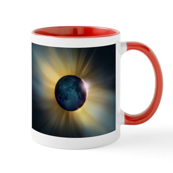 CafePress - Total Solar Eclipse Stainless Steel Travel Mugs - 11 oz Ceramic Mug - Novelty Coffee Tea Cup