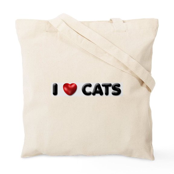 CafePress - Tote Bag I Love Cats - Unisex Canvas Tote Bag, Beige, 1-Piece
