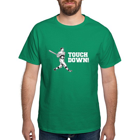 CafePress - Touchdown Homerun Baseball Football Sports T Shirt - Men's Classic Cotton T-Shirts