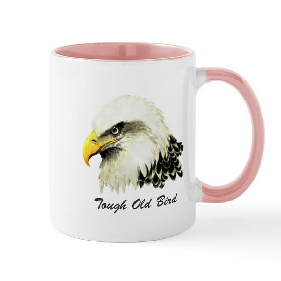 CafePress - Tough Old Bird Quote With Bald Eagle Mug - 11 oz Ceramic Mug - Novelty Coffee Tea Cup