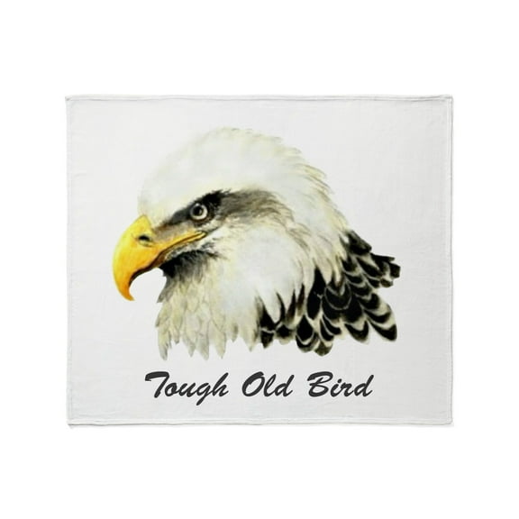 CafePress - Tough Old Bird Quote With Bald Eagle Throw Blanket - Soft Fleece Throw Blanket, 50"x60" for All Ages