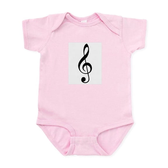 CafePress - Trad Basic Black Treble Clef Infant Bodysuit - Baby Light Bodysuit, Size Newborn - 24 Months