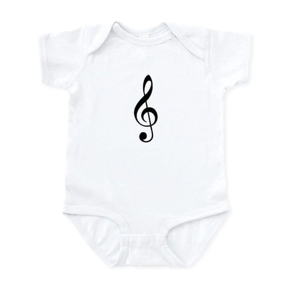 CafePress - Trad Basic Black Treble Clef Infant Bodysuit - Baby Light Bodysuit, Size Newborn - 24 Months