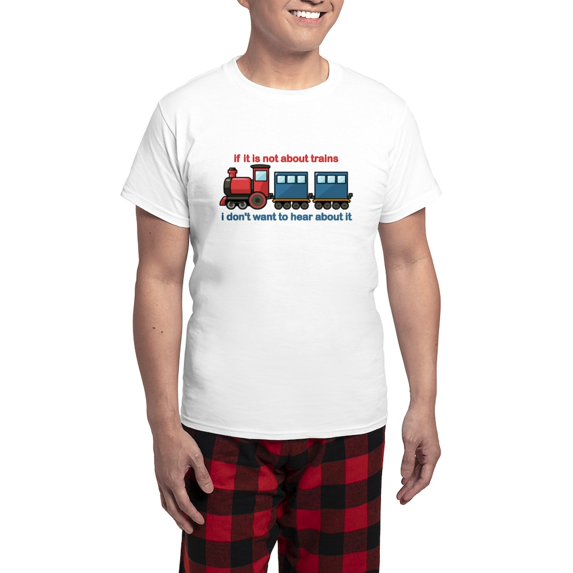 CafePress - Train Talk Men's Light Pajamas - Men's Light Loose Fit Cotton Pajama Set