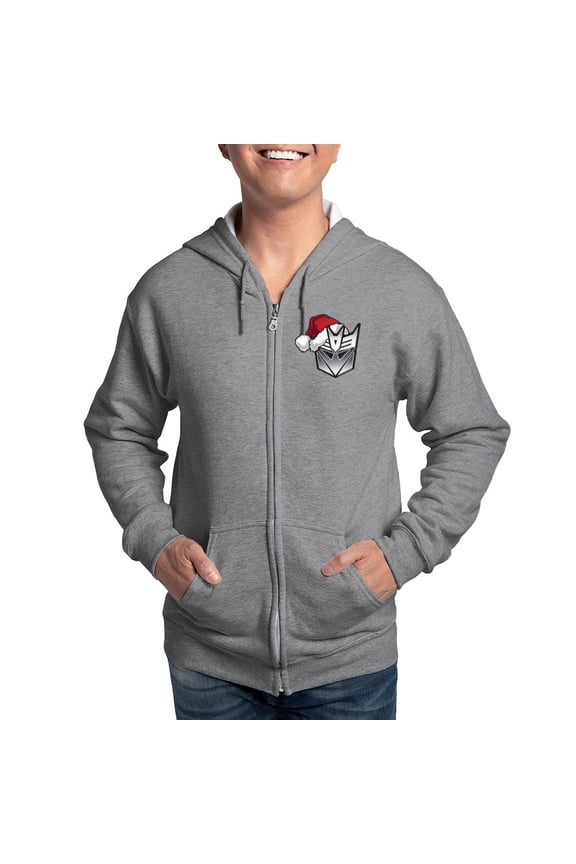 - Transformers Decepticon Santa Zip Hoodie - Zip Hoodie, Classic Hooded Sweatshirt with Metal Zipper
