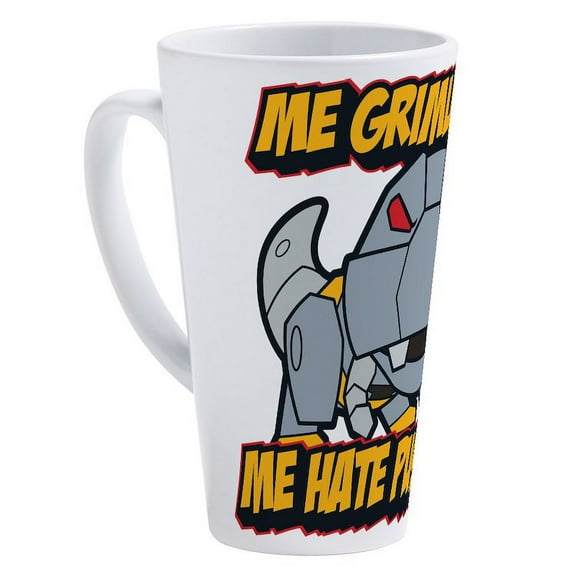 CafePress - Transformers Me Grimlock Hate Push - 17 Oz White Ceramic Latte Mug