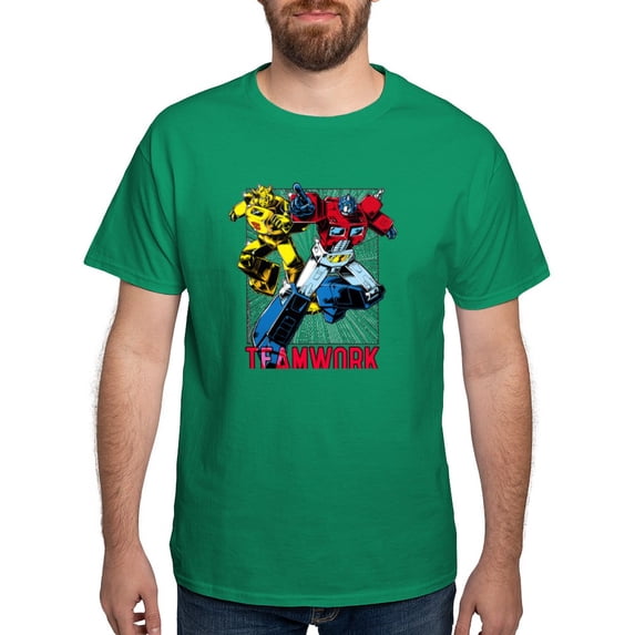 CafePress - Transformers Teamwork Dark T Shirt - Men's Classic Graphic Cotton T-Shirt
