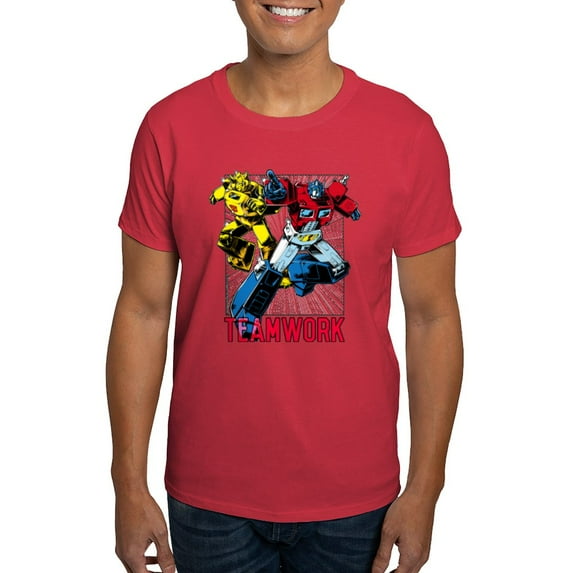 CafePress - Transformers Teamwork Dark T Shirt - Men's Classic Graphic Cotton T-Shirt