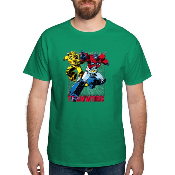 CafePress - Transformers Teamwork Dark T Shirt - Men's Classic Graphic Cotton T-Shirt