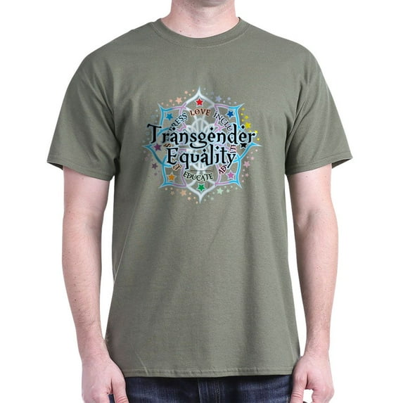 CafePress - Transgender Lotus Dark T Shirt - Men's Classic Graphic Cotton T-Shirt