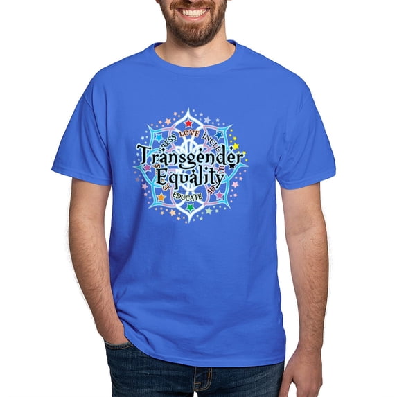 CafePress - Transgender Lotus Dark T Shirt - Men's Classic Graphic Cotton T-Shirt