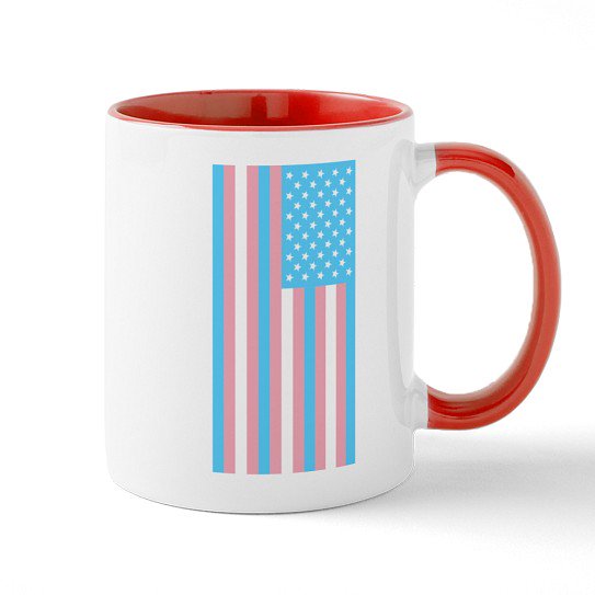 CafePress - Transgender Pride Flag 11 Oz Ceramic Mug - 11 oz Ceramic Mug - Novelty Coffee Tea Cup