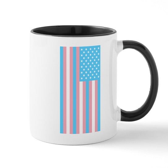 CafePress - Transgender Pride Flag 11 Oz Ceramic Mug - 11 oz Ceramic Mug - Novelty Coffee Tea Cup