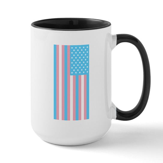CafePress - Transgender Pride Flag 15 Oz Ceramic Large Mug - 15 oz Ceramic Large Novelty Mug
