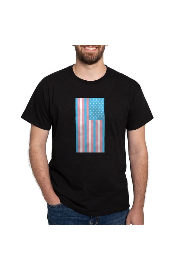 - Transgender Pride Flag Dark T Shirt - Men's Classic Graphic Cotton T-Shirt