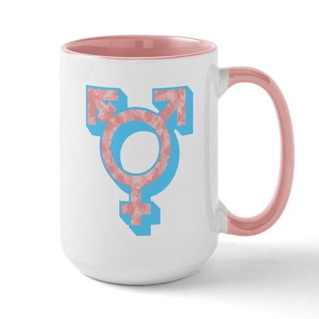 CafePress - Transgender Symbol 15 Oz Ceramic Large Mug - 15 oz Ceramic Large Novelty Mug