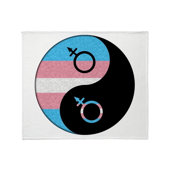 CafePress - Transgender Yin And Yang Throw Blanket - Soft Fleece Throw Blanket, 50"x60" for All Ages
