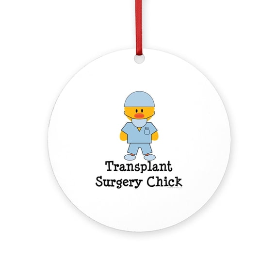 CafePress - Transplant Surgery Chick - Round Wood Ornament 4"