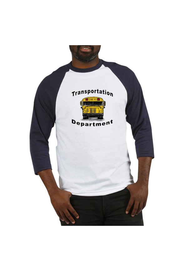 - Transportation Department Baseball Jersey - Cotton Baseball Jersey, 3/4 Raglan Sleeve Shirt