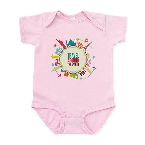 CafePress - Travel Around The World Infant Bodysuit - Baby Light Bodysuit, Size Newborn - 24 Months