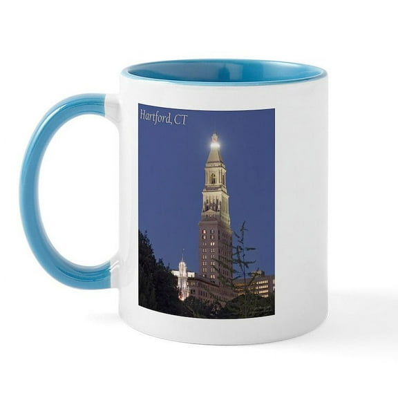 CafePress - Travelers Tower At Night Mug - 11 oz Ceramic Mug - Novelty Coffee Tea Cup