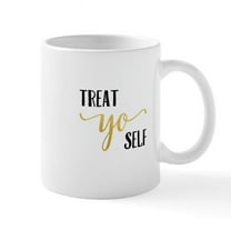 CafePress - Treat Yo Self Mugs - 11 oz Ceramic Mug - Novelty Coffee Tea Cup