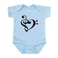 thumbnail image 1 of CafePress - Treble Bass Clef Heart Infant Bodysuit - Baby Light Bodysuit, Size Newborn - 24 Months, 1 of 4