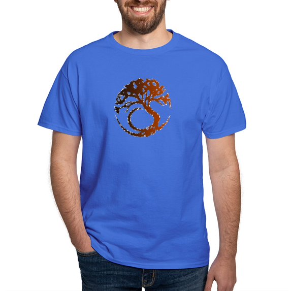 CafePress - Tree Circle Art 2 Black T Shirt - Men's Classic Graphic Cotton T-Shirt