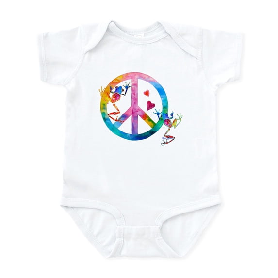 CafePress - Tree Frogs 4 Peace Symbols Infant Bodysuit - Baby Light Bodysuit, Size Newborn - 24 Months