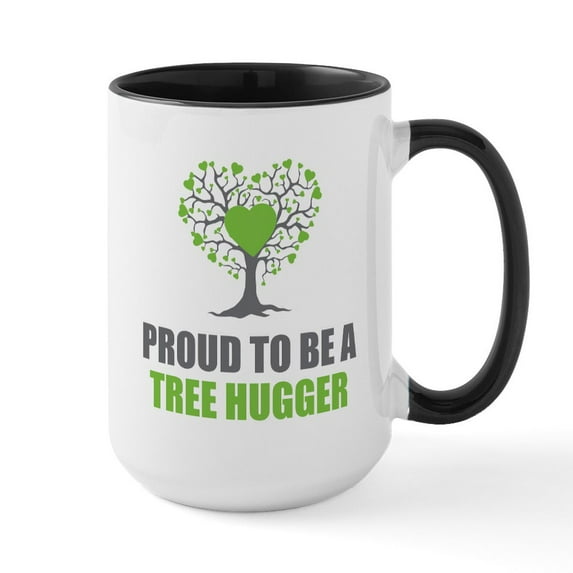 CafePress - Tree Hugger Large Mug - 15 oz Ceramic Large White Novelty Mug