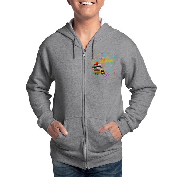 CafePress - Trendy Back To School Tee Men's Zip Up Hoodie - Zip Hoodie, Classic Hooded Sweatshirt with Metal Zipper