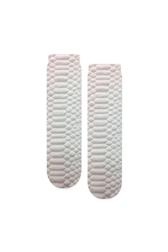 - Trendy White Crocodile Skin - Unisex Novelty Printed Crew Adult Socks