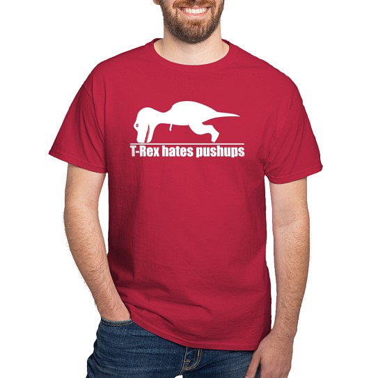 CafePress - Trex Hates Pushups, Funny T Shirt - Men's Classic Cotton T-Shirts