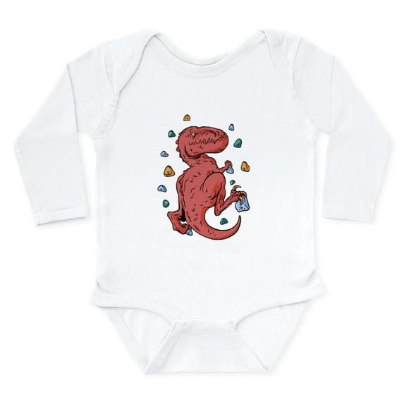 CafePress - Trex Indoor Rock Climbing Body Suit - Long Sleeve Cotton Baby Bodysuit
