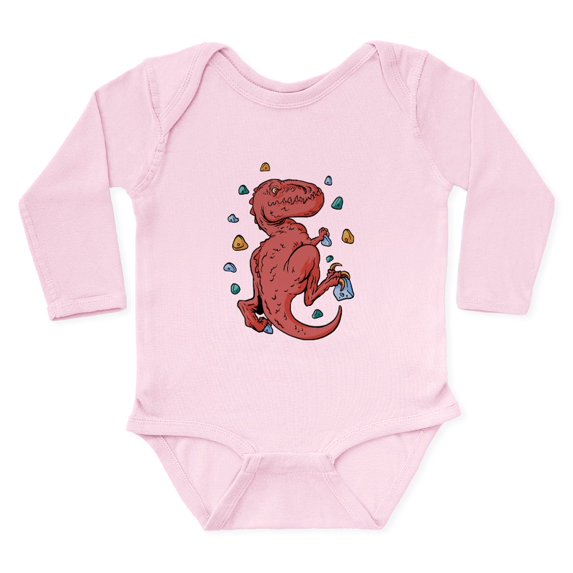 CafePress - Trex Indoor Rock Climbing Body Suit - Long Sleeve Cotton Baby Bodysuit