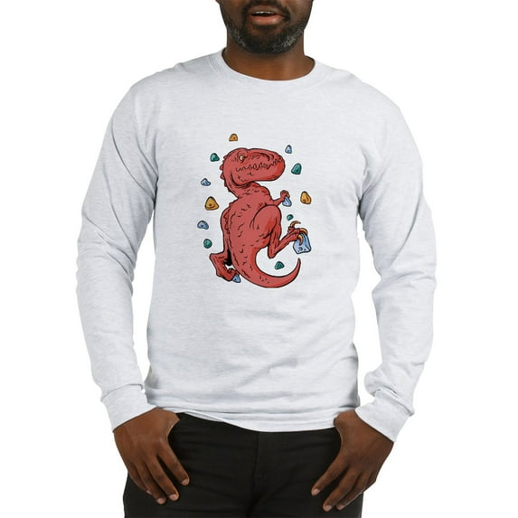 CafePress - Trex Indoor Rock Climbing Long Sleeve T Shirt - Unisex Cotton Long Sleeve T-Shirt