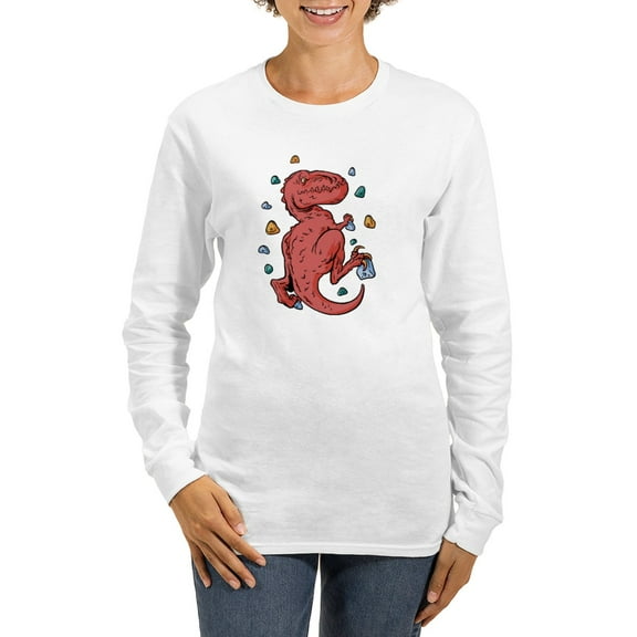CafePress - Trex Indoor Rock Climbing Long Sleeve T Shirt - Women's Long Sleeve Graphic Casual T-Shirt