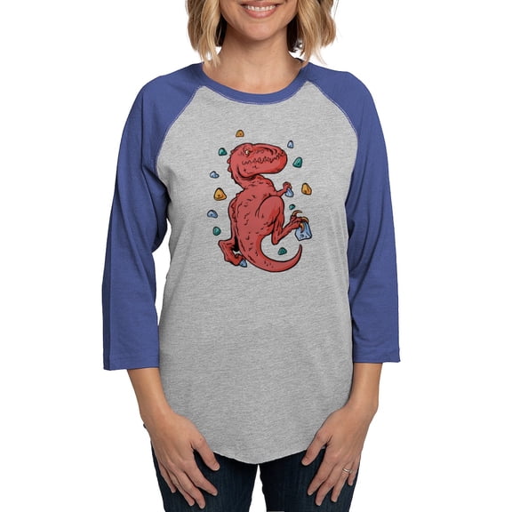 CafePress - Trex Indoor Rock Climbing Long Sleeve T Shirt - Womens Baseball Tee