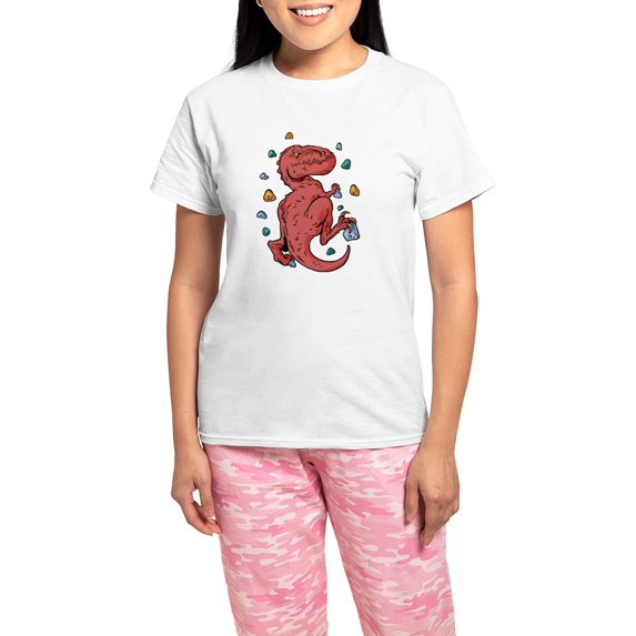CafePress - Trex Indoor Rock Climbing Pajamas - Women's Short Sleeve Print T-Shirt and Pants Light Cotton Pajama Set