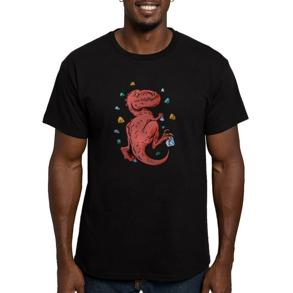 CafePress - Trex Indoor Rock Climbing T Shirt - Men's Fitted T-Shirt