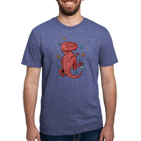 CafePress - Trex Indoor Rock Climbing T Shirt - Mens Tri-blend T-Shirt