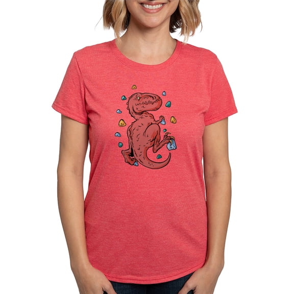 CafePress - Trex Indoor Rock Climbing T Shirt - Womens Tri-blend T-Shirt