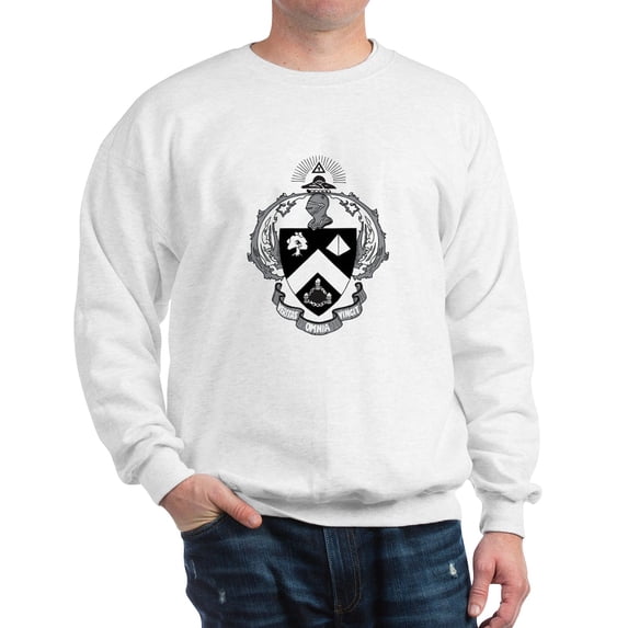 CafePress - Triangle Black And White Coat Of Arms Sweatshirt - Crew Neck Sweatshirt