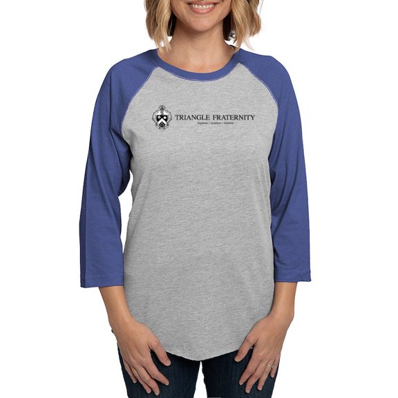 CafePress - Triangle Coat Of Arms Wordmark Long Sleeve T Shirt - Womens Baseball Tee